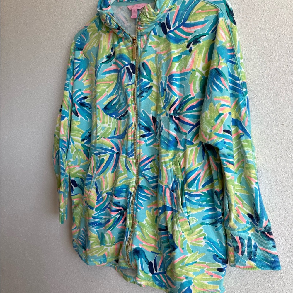 Lilly Pulitzer Tropical Print Jacket in Blue and Green - Picture 3 of 4